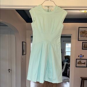 EUC kare spade light aqua blue crisp unlined cotton poplin dress sz6